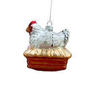 4.25" Hen on Eggs Glass Ornament by Ashland®