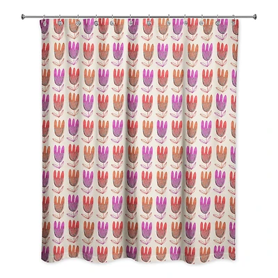 Modern Floral Pattern 71" x 74" Shower Curtain