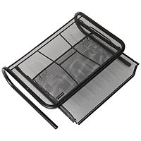 Mind Reader Black Metal Mesh Monitor Stand & Desk Organizer With Storage Drawer