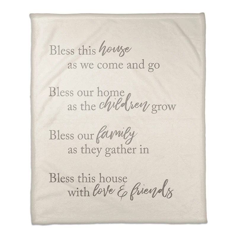 50" x 60" Bless This House Coral Fleece Blanket