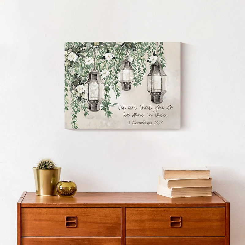 Garden Lanterns Canvas Wall Art