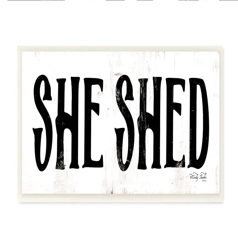Stupell Industries She Shed Wooden Wall Plaque