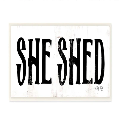 Stupell Industries She Shed Wooden Wall Plaque