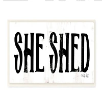 Stupell Industries She Shed Wooden Wall Plaque