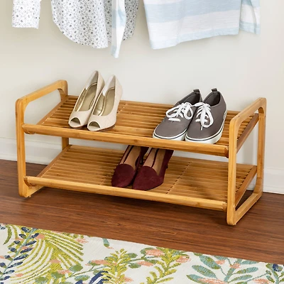Honey Can Do 2 Tier Bamboo Shoe Rack