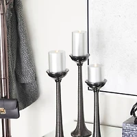 Silver Traditional Flameless Candle Set