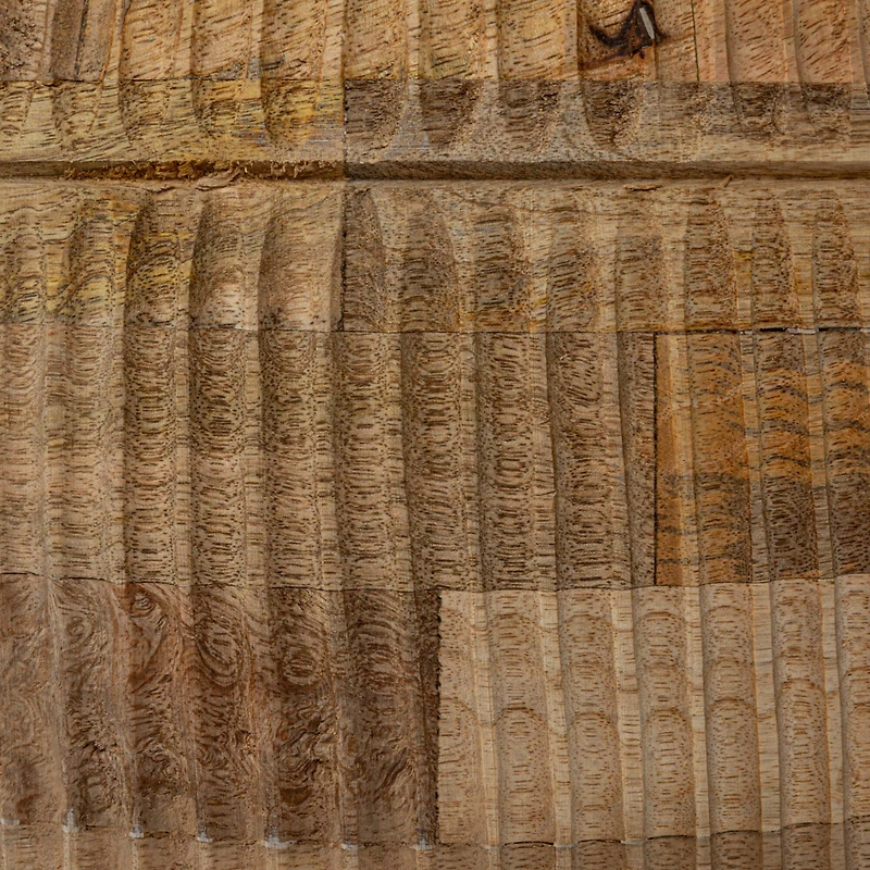 Hello Honey® 26" Round Hand-Carved Natural Mango Wood Stool