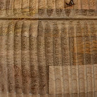 Hello Honey® 26" Round Hand-Carved Natural Mango Wood Stool