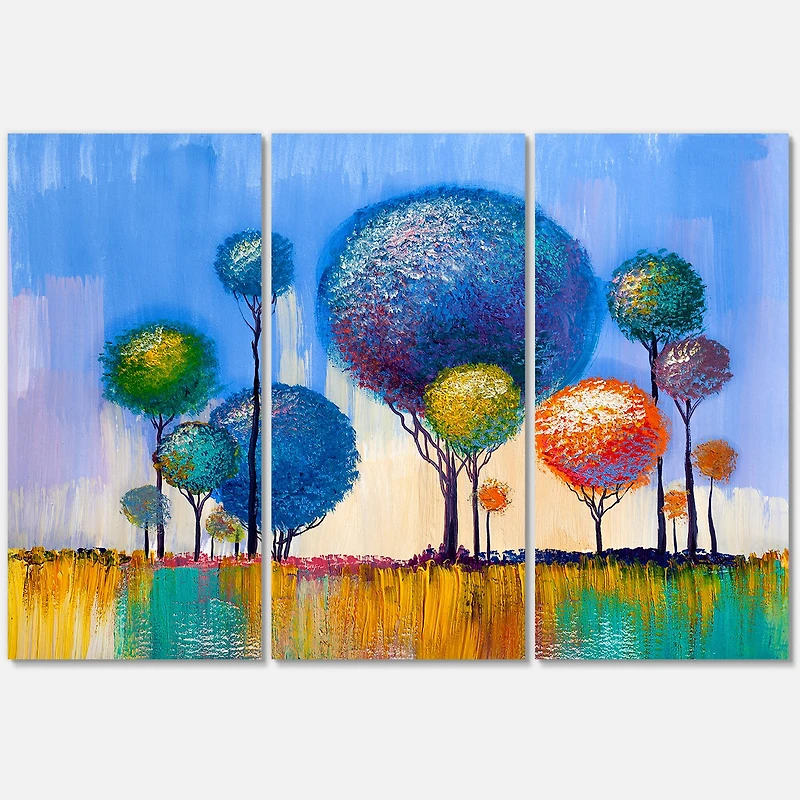 Designart - Colourful Trees Impressionist Landscape I