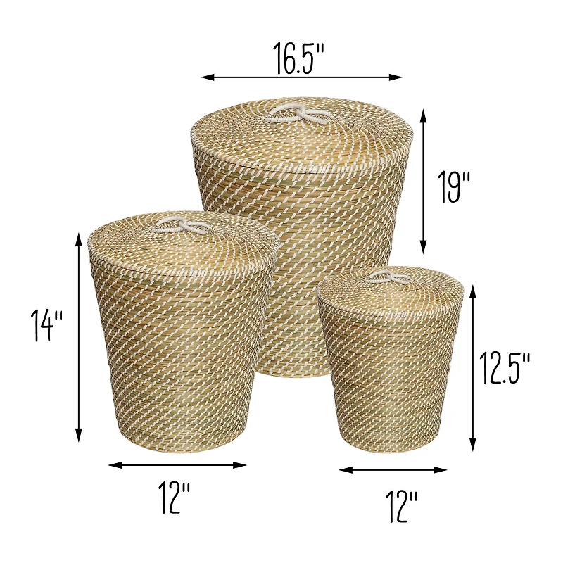 Honey Can Do Natural Nesting Seagrass Snake Charmer's Baskets, 3ct.