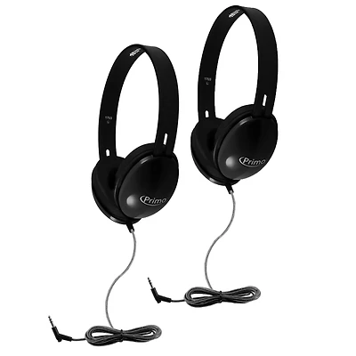 HamiltonBuhl® Primo™ Black Stereo Headphones, 2ct.