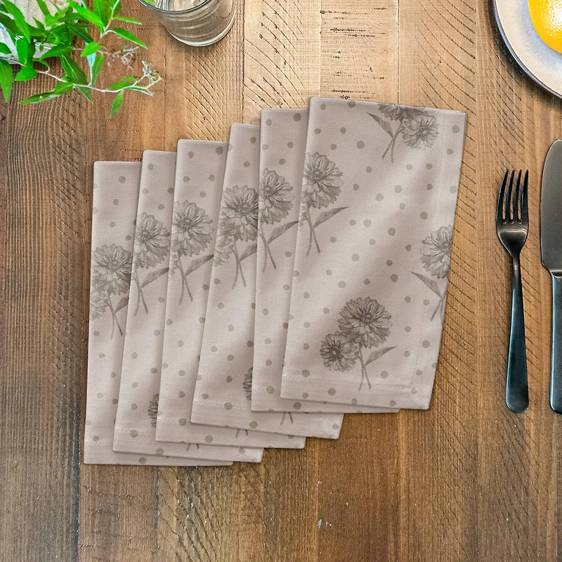 Floral Dots Cotton Twill Napkin