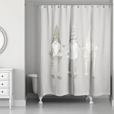 Gnome Three Neutral Shower Curtain