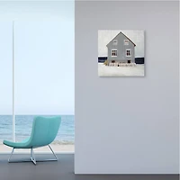 Stupell Industries Winter Beach House Landscape Cool Coast Line Canvas Wall Art