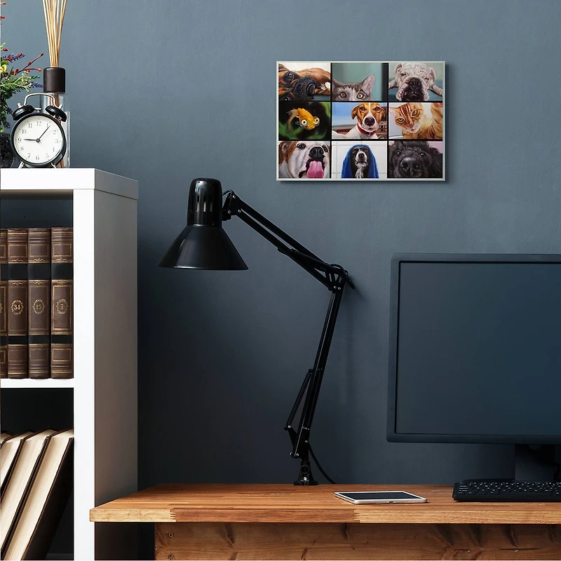 Stupell Industries Animal Video Chat Meeting Office Pet Humor Wall Plaque