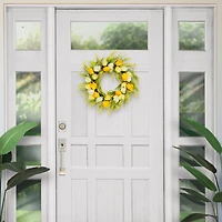 24'' Green and Yellow Tulip Floral Spring Wreath