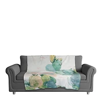 Funky Cactus Print 50" x 60" Coral Fleece Blanket