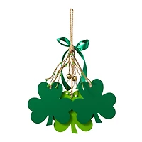 Glitzhome® 18.5" St. Patrick's Wooden Shamrock Door Hanger