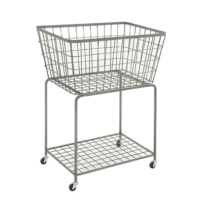 Gray Industrial Metal Storage Cart