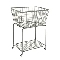 Gray Industrial Metal Storage Cart