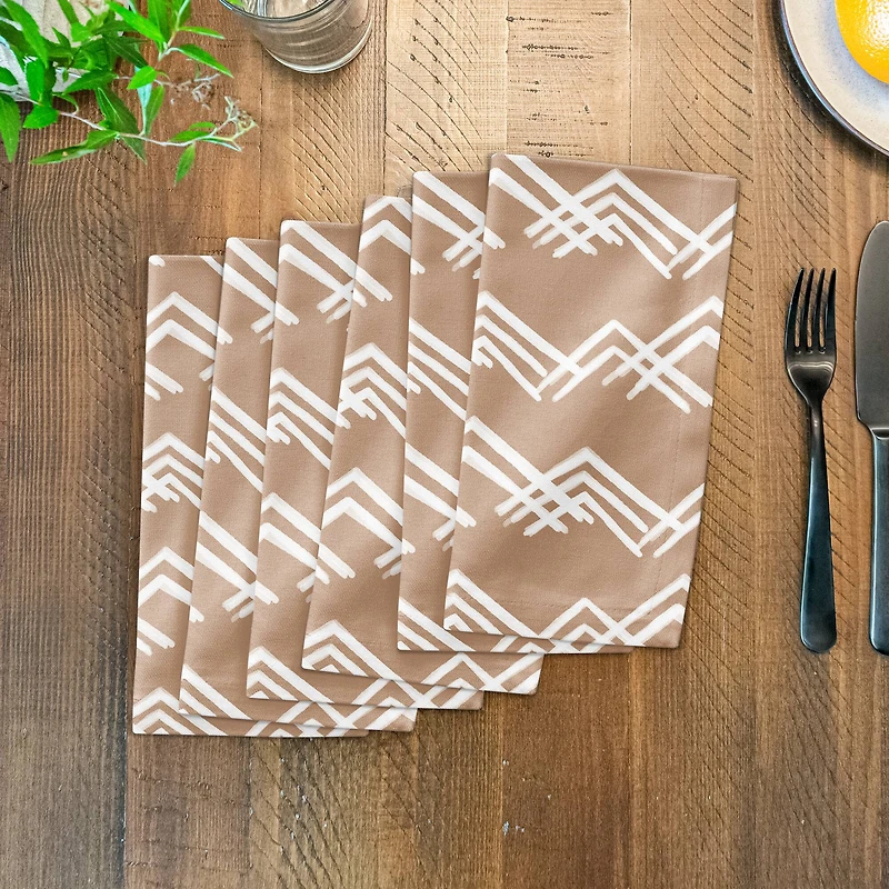 Blush Mountain Pattern 10" x 10" Cotton Twill Napkin