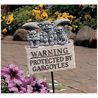 Design Toscano 7" Beware of Gargoyles Garden Plaque with Stake Set