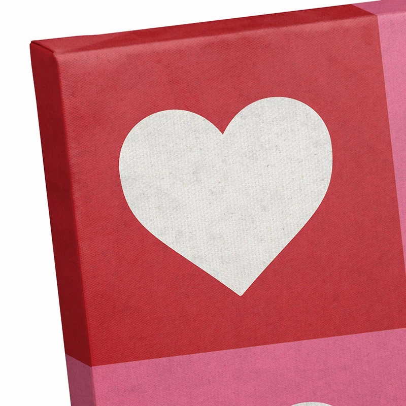 Heart Checker Pattern Canvas Wall Art
