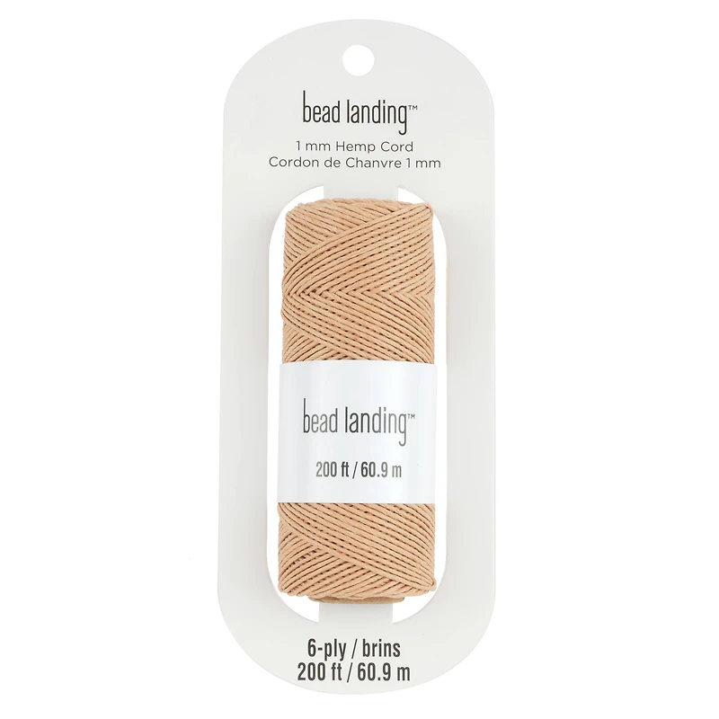 1mm Tan Hemp Cord, 200ft. by Bead Landing™