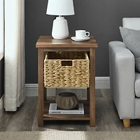 Walker Edison 18" Reclaimed Barnwood Mission Storage Side Table