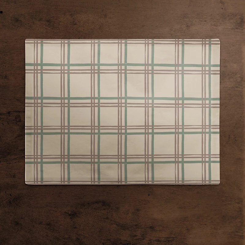 Holiday Plaid on Brown Cotton Twill Placemat