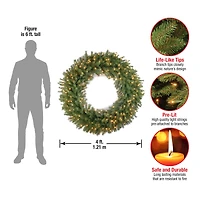48" Norwood Fir Wreath With Clear Lights