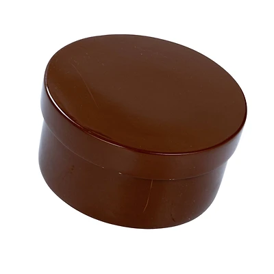 Hello Honey® 6.25" Caramel Brown Round Lacquered Bamboo Container with Lid