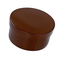 Hello Honey® 6.25" Caramel Brown Round Lacquered Bamboo Container with Lid
