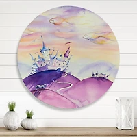 Designart - Fairy Tale Kingdom On Purple Mountain Top