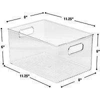 Sorbus 11.25" Clear Plastic Handled Bin Set