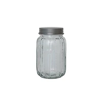 Hello Honey Tea Embossed Glass Jar with Metal Lid