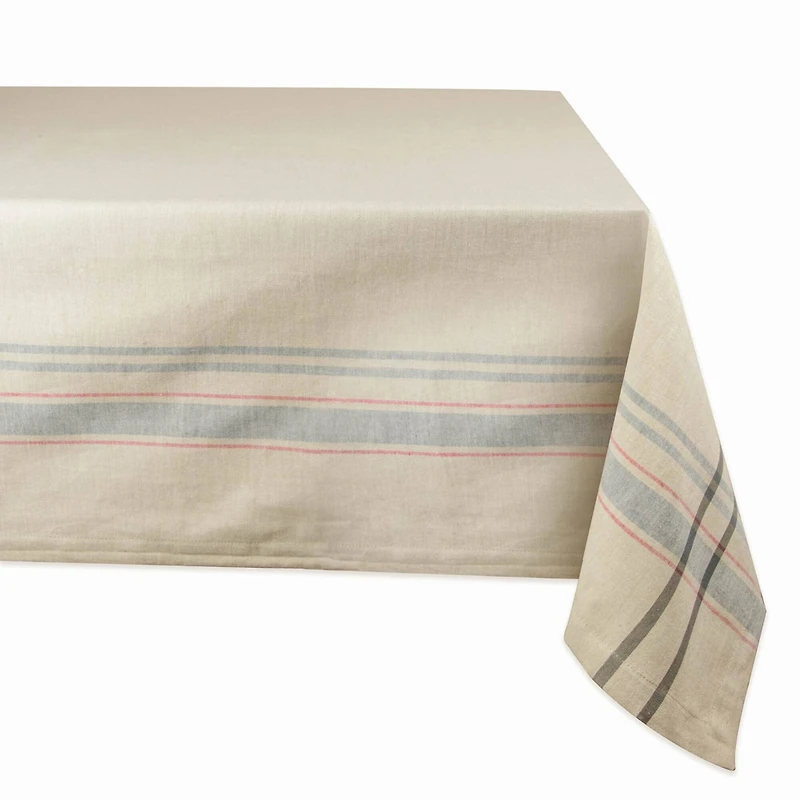 DII® 84" Gray French Stripe Tablecloth
