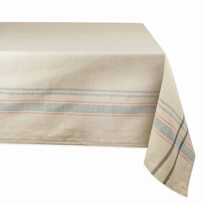 DII® 84" Gray French Stripe Tablecloth