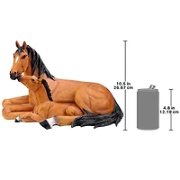 Design Toscano 17.5" Motherly Love Pony Foal & Mare Horse Statue