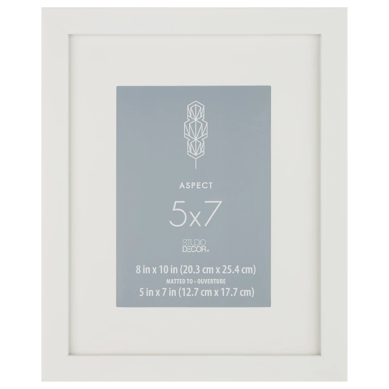 Aspect White Narrow Frame With Mat by Studio Décor