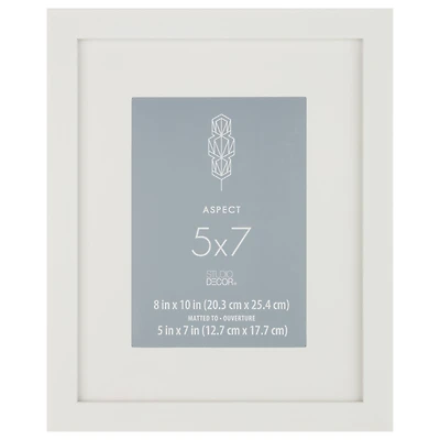 Aspect White Narrow Frame With Mat by Studio Décor