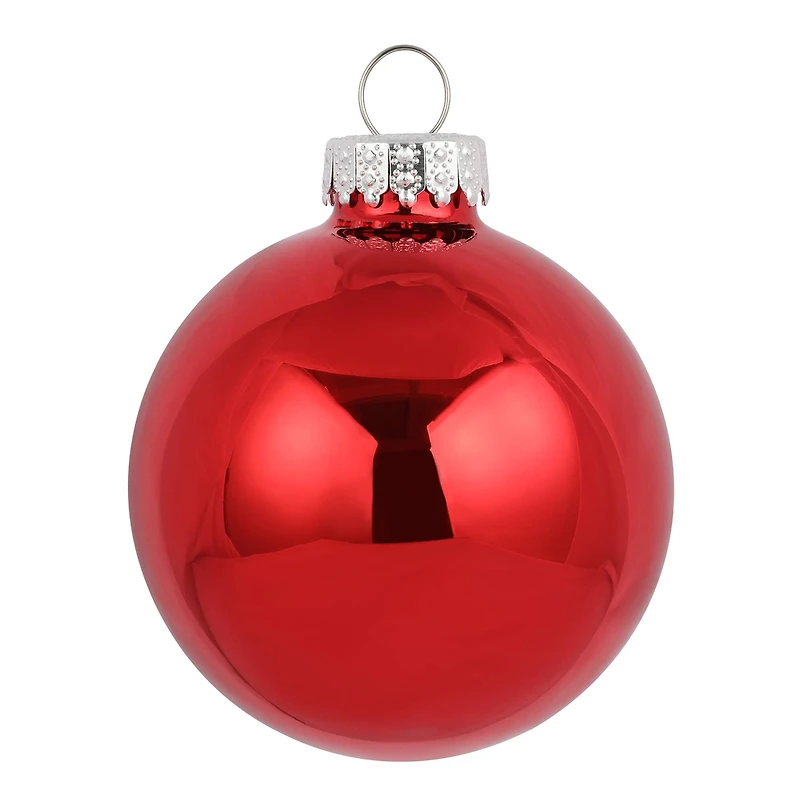 6 Pack 2.5" Red Shiny Glass Ball Ornaments by Ashland®