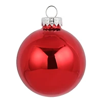 6 Pack 2.5" Red Shiny Glass Ball Ornaments by Ashland®
