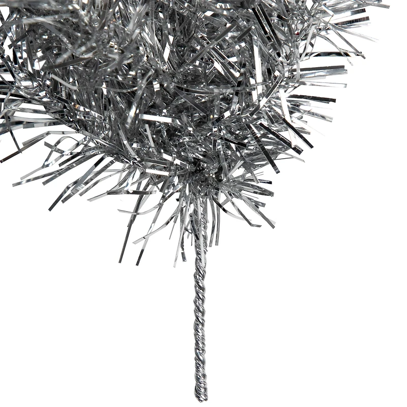 9ft. Pre-Lit Silver Tinsel Christmas Garland