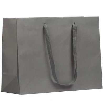 JAM Paper 16" Matte Gray Heavy Duty Gift Bags, 3ct.