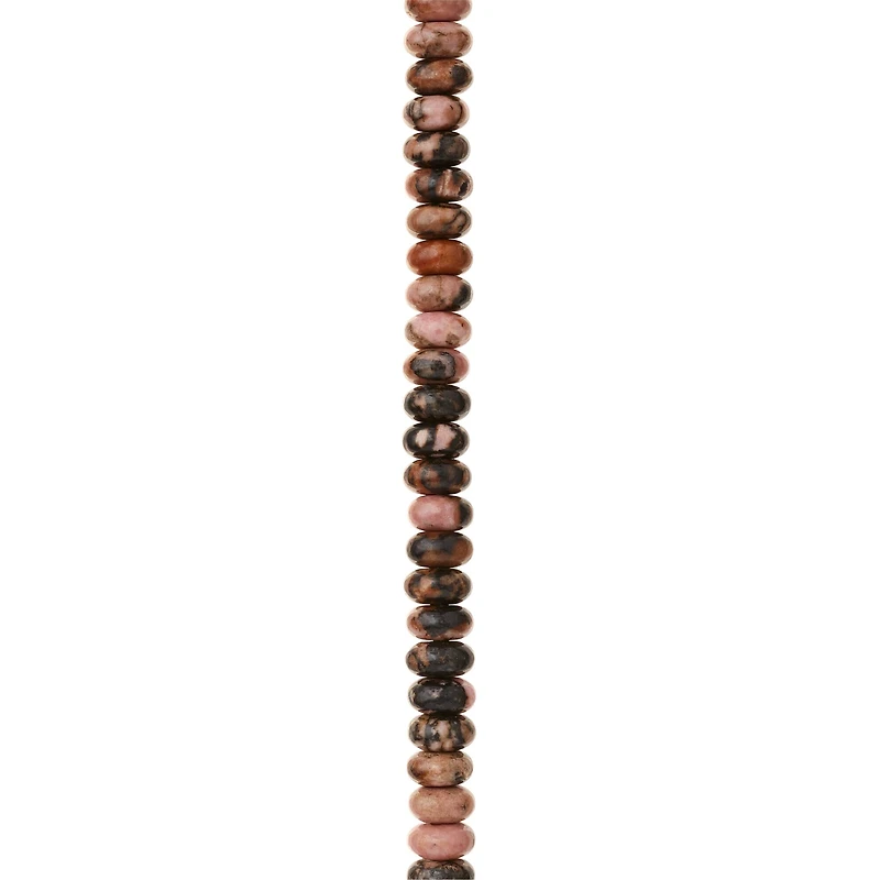 12 Pack: Rhodonite Rondelle Beads, 6mm by Bead Landing®