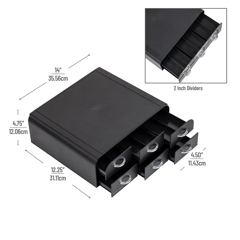 Mind Reader Anchor Collection Black 2-Tier 6-Drawer Single Serve Coffee Pod Organizer