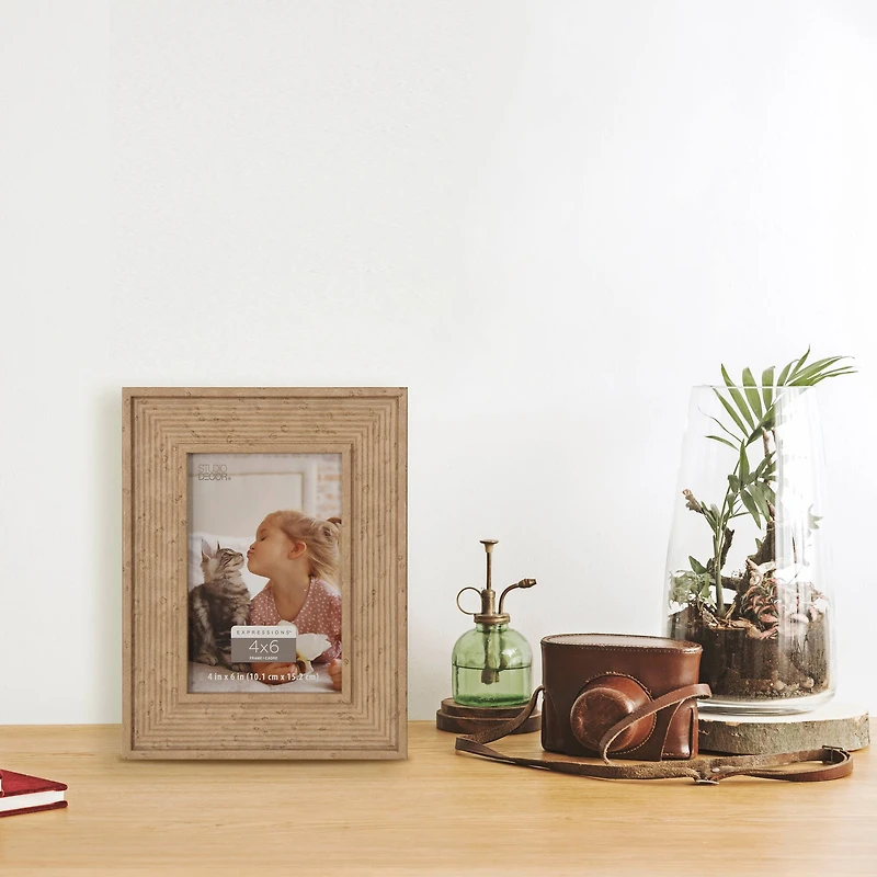Expressions™ 4" x 6" Tan Ribbed Frame by Studio Décor®
