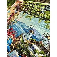Merejka Santorini View from Terrace Counted Cross Stitch Kit