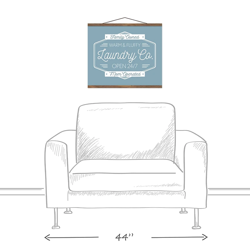 Laundry Co. 20" x 16" Teak Hanging Canvas